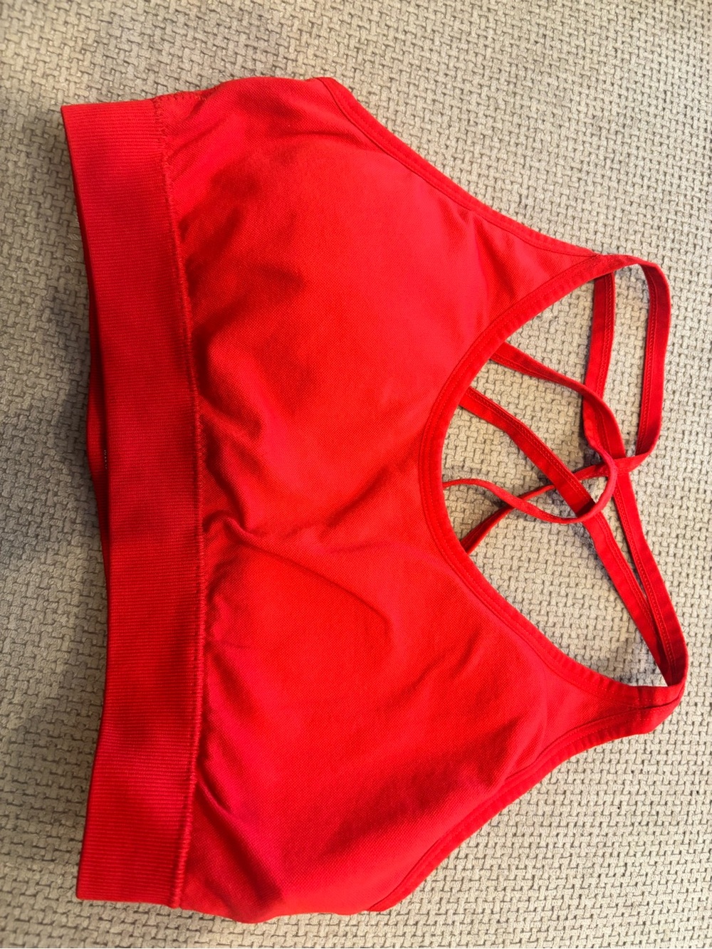 Red sports bra